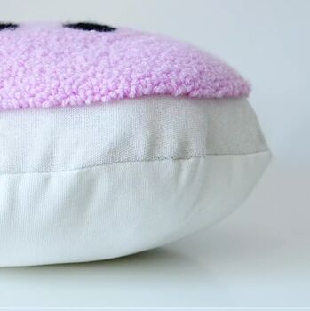 Vibrant Lilac Smiley Punch Needle Cushion, 2 of 4