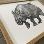 J Is For Javan Rhino Illustration Print, thumbnail 5 of 7