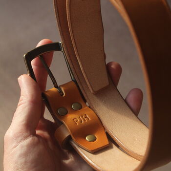 Personalised Leather Belt In Tan, 2 of 10