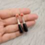 Black Onyx, Red Coral Silver Earrings, thumbnail 6 of 6
