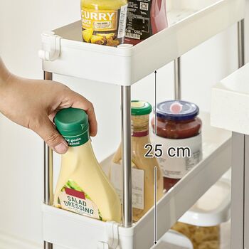 Four Tiers Narrow Slide Out Storage Trolley Cart, 7 of 7