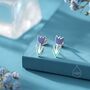 Enamel Tulip Flower Stud Earrings In Sterling Silver, thumbnail 4 of 12