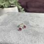 Ruby And Sterling Silver Stud Earrings, thumbnail 1 of 2