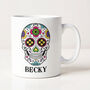 Personalised Halloween Sugar Skull Mug, thumbnail 1 of 6