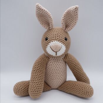 Handmade Crochet Twinning Bunny Buddies Soft Toy Set, 5 of 5