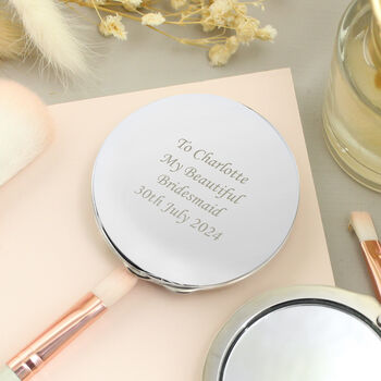 Engraved Silver Round Compact Mirror, 5 of 7