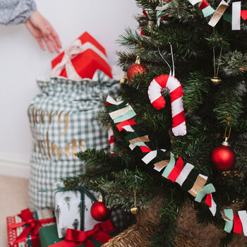 Red And Green Christmas Tree Garland, 2 of 5