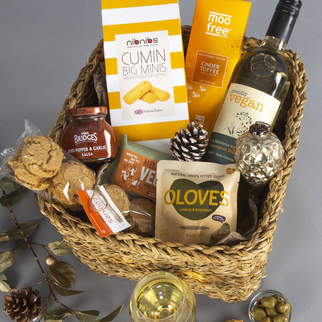 the vegan basket gift hamper by virginia hayward