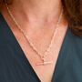 Mira Delicate T Bar Necklace With Chunky Chain, thumbnail 1 of 3