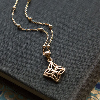 Sterling Silver Celtic Square Necklace, 4 of 6