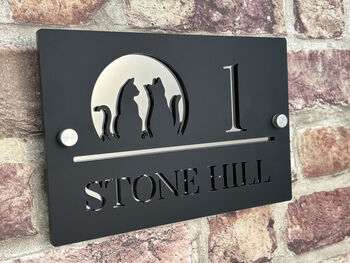 Personalised Cat Design House Acrylic Number Sign, 4 of 6