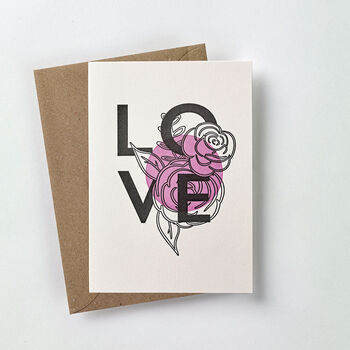 Love Botanical Letterpress Card, 3 of 3