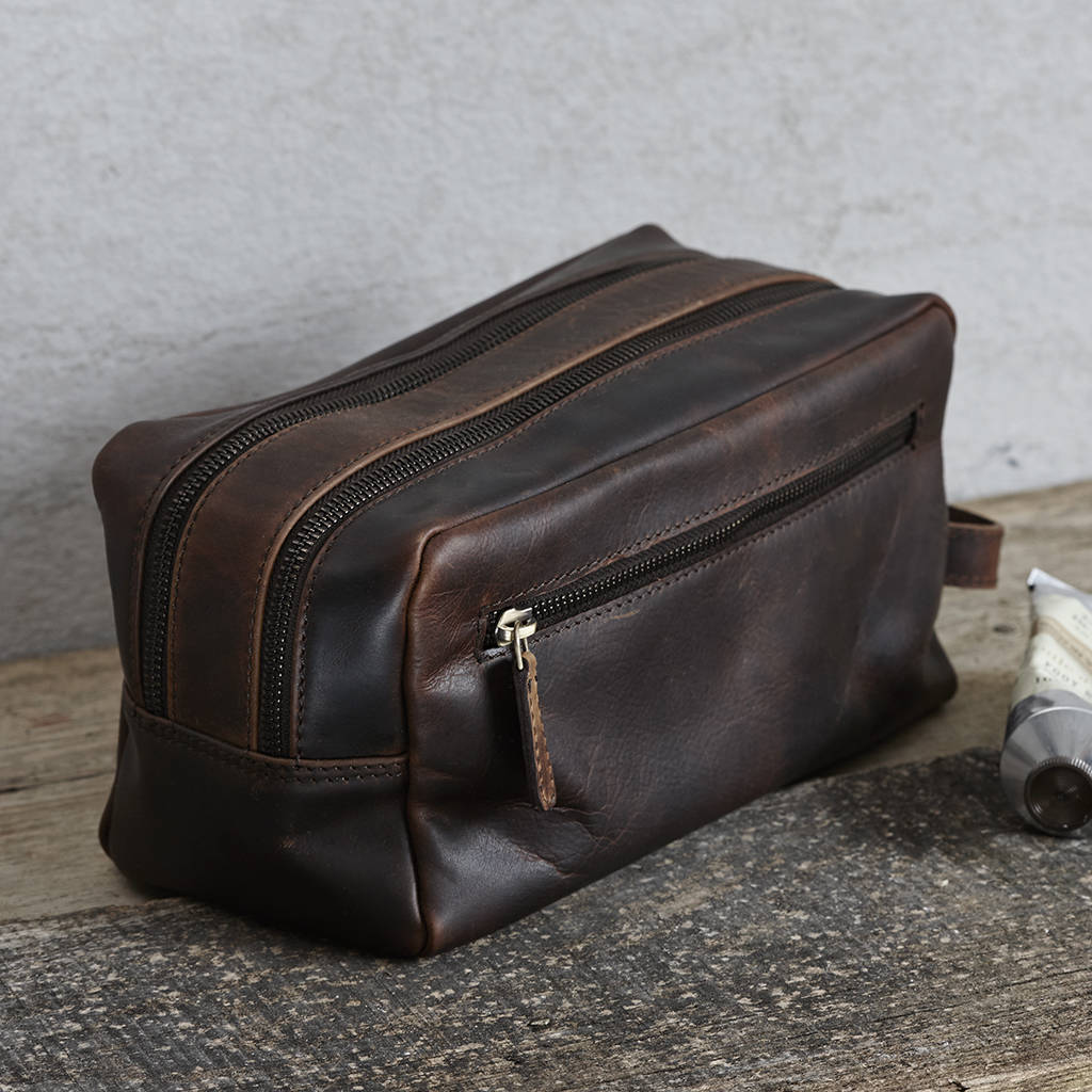 Leather Wash Bag By Life of Riley