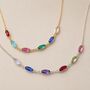 Oval Family Birthstone Link Necklace, thumbnail 2 of 6