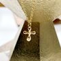 Alix Puffy Cross Charm Chain Pendant Necklace, thumbnail 3 of 4