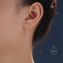 Tiny Moonstone Droplet Ear Threader Earrings, thumbnail 6 of 9