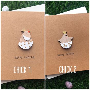 Happy Easter Wooden Chick Card, 4 of 5