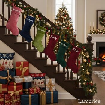 Luxury Personalised Velvet Christmas Stocking, 4 of 12