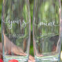 Personalised Mine And Yours Hi Ball Glass Tumbler Set, thumbnail 2 of 4