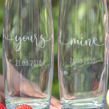 Personalised Mine And Yours Hi Ball Glass Tumbler Set, 2 of 4