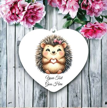 Personalised Cute Hedgehog Love Heart Hand, 2 of 2