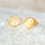 Fiery Moonstone Pear Shaped Stud Gold Plated Earrings, thumbnail 1 of 5