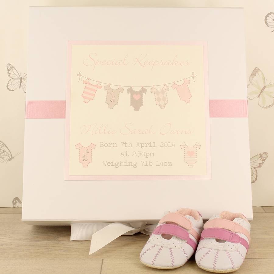 personalised baby grow keepsake box by dreams to reality design ltd