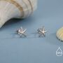 Sterling Silver Little Star Fish Stud Earrings, thumbnail 3 of 12