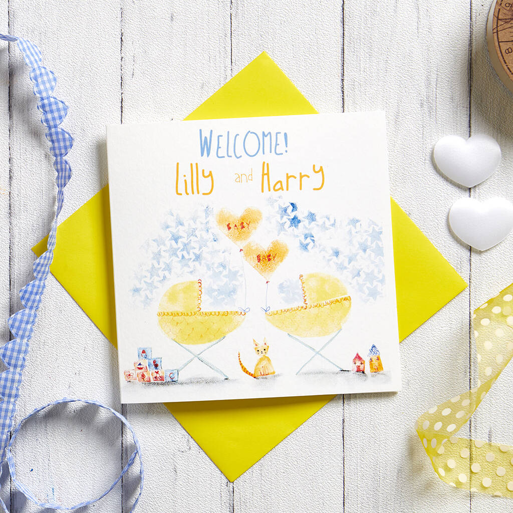 Personalised New Baby Twins Card, 1 of 3