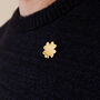 Gold Lucky Clover Enamel Pin | Good Luck Gift, thumbnail 1 of 4