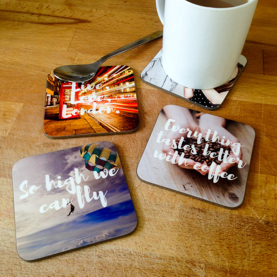 Personalised Photo And Message Drinks Coasters By Instajunction
