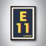 E11 Waltham Forest Typography Postcode Print, thumbnail 7 of 10
