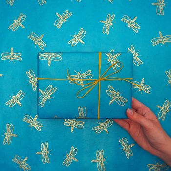 Dragonfly Lokta Gift Wrap, 11 of 11