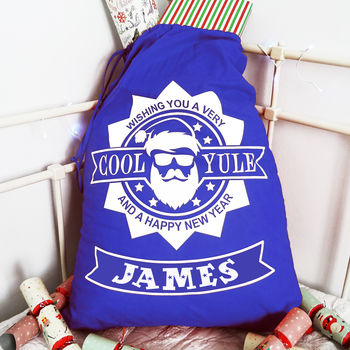 Large Christmas Sack Personalised Cool Yule Design, 2 of 4