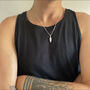 Mens Chunky 925 Sterling Longer Length Pendant Necklace, thumbnail 2 of 3