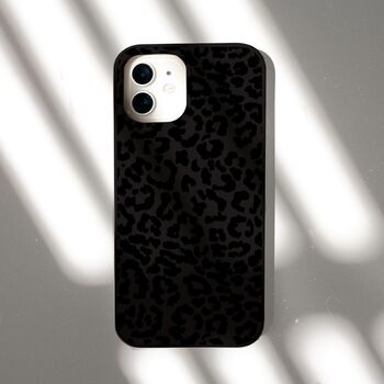 Black Leopard Biodegradable Phone Case, 7 of 7