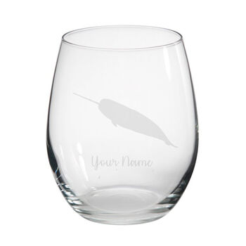 Personalised Narwhal Engraved Glass, 2 of 5