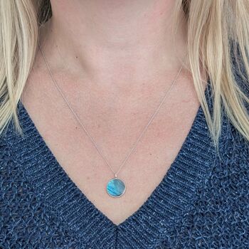 The Circle Labradorite Necklace, Silver, 4 of 6