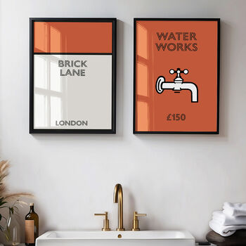 Set Of Two Monopoly Print Property And Waterwork, 8 of 10