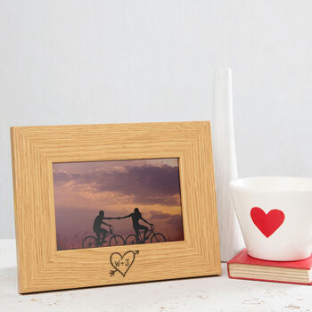 Personalised Couples Carved Heart Photo Frame, 4 of 7