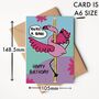 Pole Dance Flamingo A6 Birthday Card, thumbnail 2 of 2