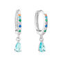 Ottillie Silver Rainbow Raindrop Huggie Earrings, thumbnail 1 of 2