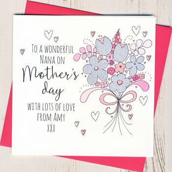 Personalised Glittery Grandma Mother's Day Card, 2 of 3