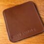 Personalised Leather Coaster, Conker Brown, thumbnail 1 of 11