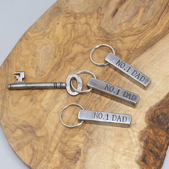 Fathers Day Personalised Hand Forged Keyring, 2 of 10