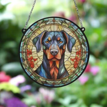 Doberman Stained Glass Effect Suncatcher, 3 of 3