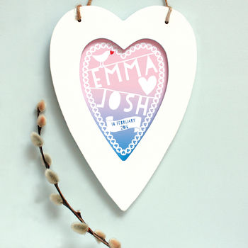 Personalised Wedding Love Heart Print, 3 of 9