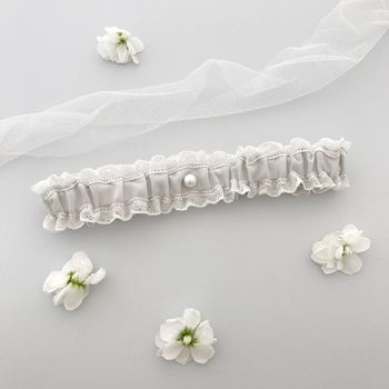 Lace And Silk Wedding Garter, 2 of 11