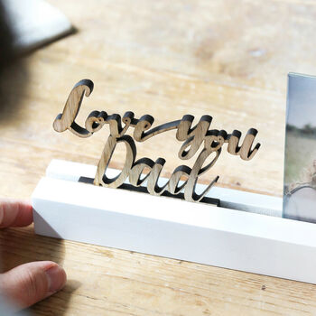 'Love You Dad' Cut Out Wording 4' x 4' Photo Frame, 2 of 2
