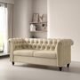 Large Two Seater Chesterfield Style Button Back Sofa, thumbnail 9 of 12